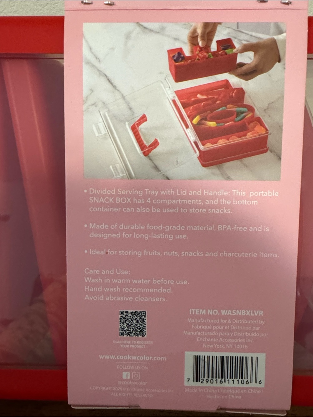 CWC Cook With Color Red 'LOVE' Snackle Gift Charcuterie Box - 4 Compartments - Picture 4 of 4
